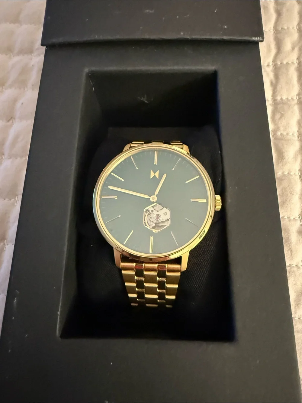 MVMT Arc Legacy Slim Automatic Gold Men's Watch with Green Dial